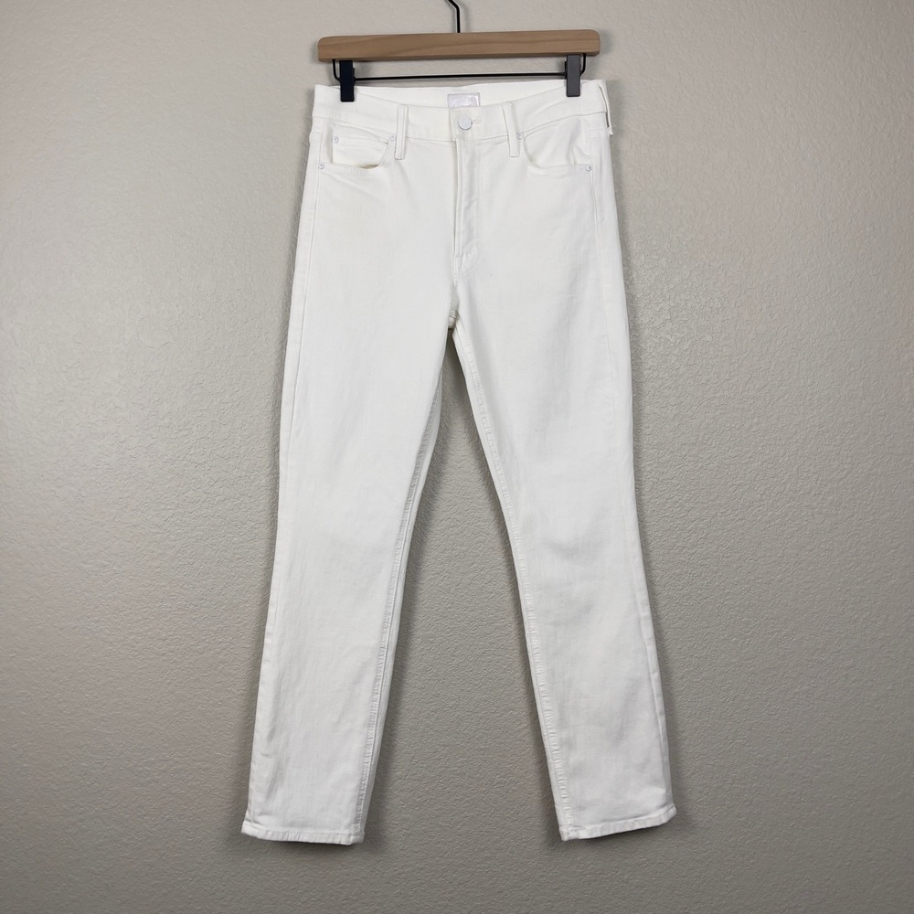 MOTHER The Mid Rise Dazzler Ankle Jeans 28 White Fairest Of Them All Slim - Picture 3 of 16